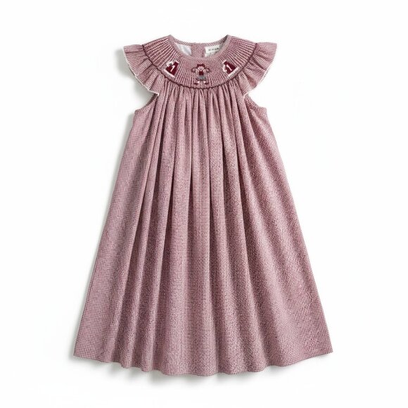 KREWE Girls Dress Size 5 Red Gingham Christmas Holiday Festive Party Babydoll - Picture 1 of 6